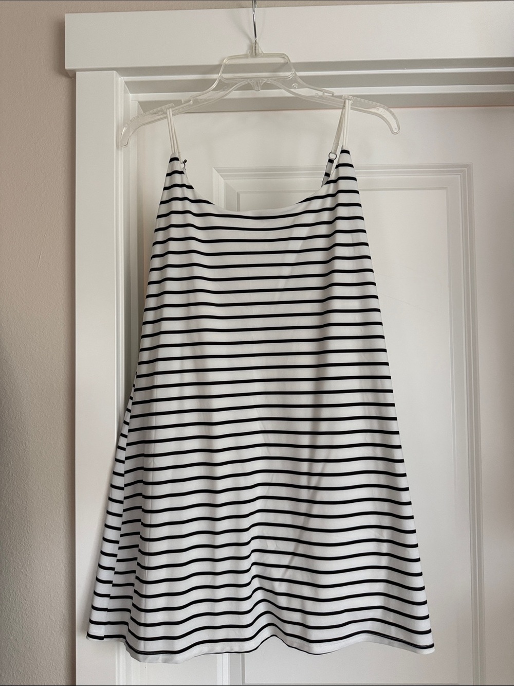 Abercrombie & Fitch Black and White Striped Athletic Dress with Built-in Shorts